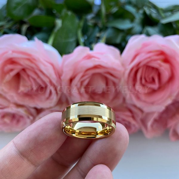 6mm 8mm mens womens gold tungsten carbide wedding band rings beveled edges polished matted finish comfort fit personal customize300t, Silver
6mm 8mm mens womens gold tungsten carbide wedding band rings beveled edges polished matted finish comfort fit personal customize300t, Silver