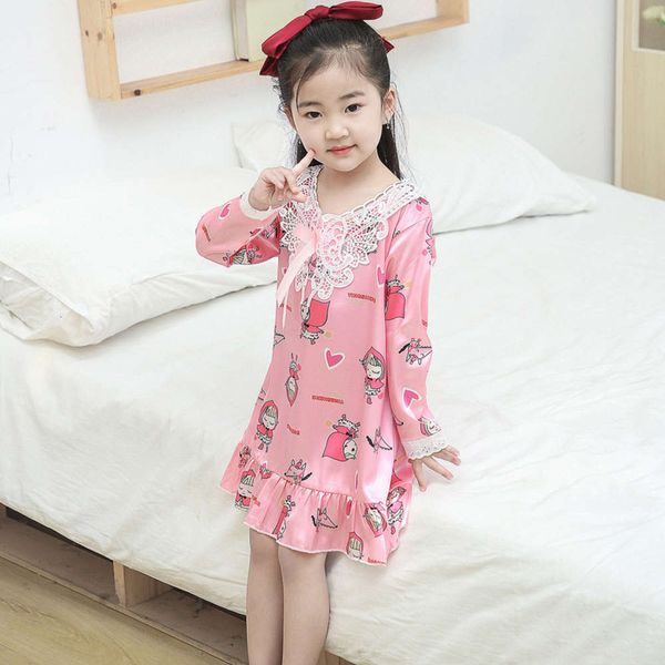 2021 new spring pajamas girls' ice silk nightdrs lace cartoon print sweet lovely children's home cloth, Blue;red
2021 new spring pajamas girls' ice silk nightdrs lace cartoon print sweet lovely children's home cloth, Blue;red