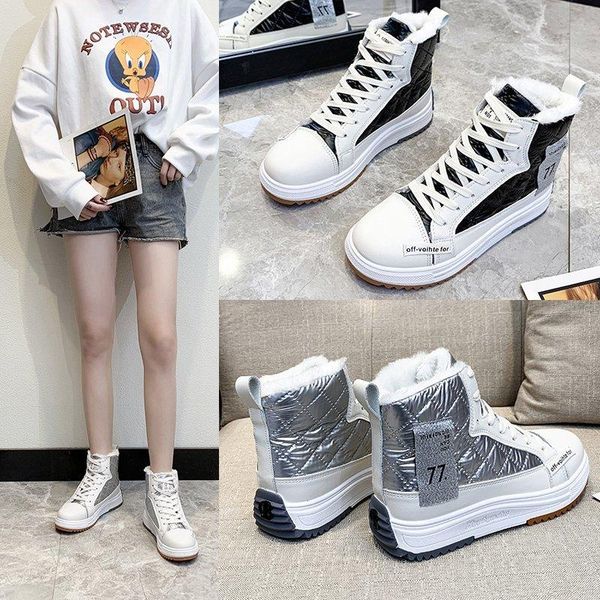 2021 warm and velvet snow women's boots winter new casual all-match high-women's shoes wear-resistant non-slip flat shoes, Black
2021 warm and velvet snow women's boots winter new casual all-match high-women's shoes wear-resistant non-slip flat shoes, Black