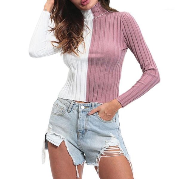women's sweaters women long sleeve turtleneck sweater color block knit slim pullover jumper m5te1, White;black
women's sweaters women long sleeve turtleneck sweater color block knit slim pullover jumper m5te1, White;black