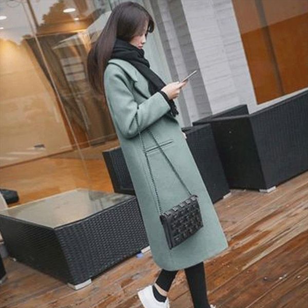 plus size slim autumn new woolen coat long wool coat women winter wool green loose casual koran imitation woolen coats, Black
plus size slim autumn new woolen coat long wool coat women winter wool green loose casual koran imitation woolen coats, Black