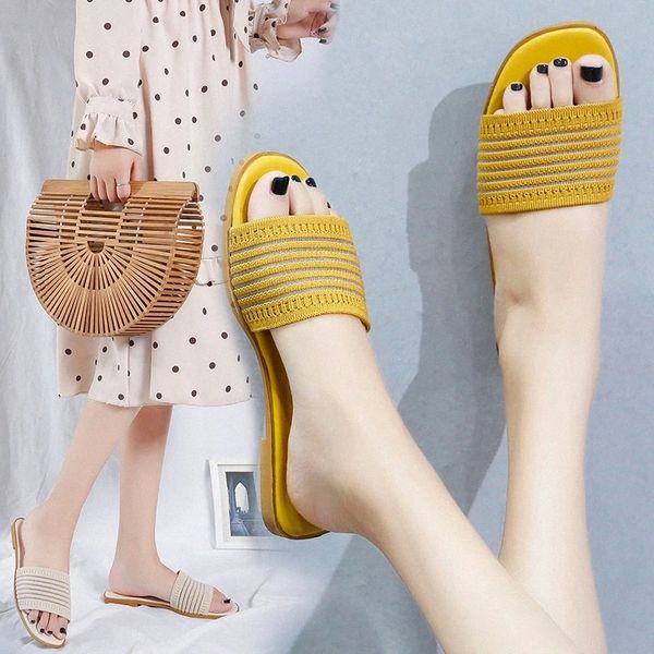 Women Fashion Slides Knitted Fabric Female Indoor Outdoor Slippers Summer Shoes Woman Beach Flip Flops Ladies Flat Sandals SH314 #YL24, Black
Women Fashion Slides Knitted Fabric Female Indoor Outdoor Slippers Summer Shoes Woman Beach Flip Flops Ladies Flat Sandals SH314 #YL24, Black