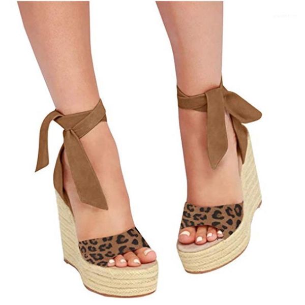 dress shoes sagace 2021 summer womens leopard wedges thick bottom roman elegant sandals lace-up beach zapatos mujer may231, Black 
dress shoes sagace 2021 summer womens leopard wedges thick bottom roman elegant sandals lace-up beach zapatos mujer may231, Black