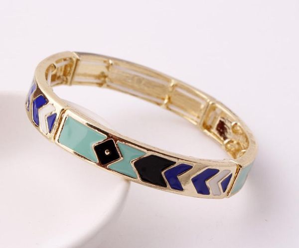 alloy gold plated bangles elastic enamel bangles fashion jewelry wholesale s241, Black