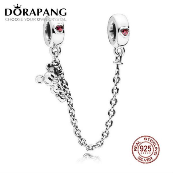 2021 new 100% 925 sterling silver climbing lovely safety chain red cz bead fits original bracelet diy jewelry for mother gift, Black
2021 new 100% 925 sterling silver climbing lovely safety chain red cz bead fits original bracelet diy jewelry for mother gift, Black