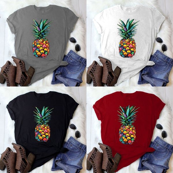 creative pattern printing and short sleeve creative pattern short sleeve printing pineapple and pineapple pzwpw, White