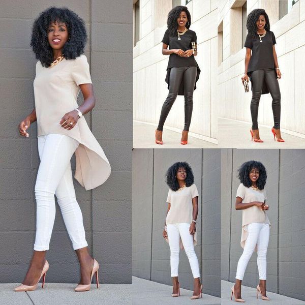 2020 women maxi t-shirt tail fashion summer loose short sleeve ladies casual beige black tee plus size s-5xl1, White
2020 women maxi t-shirt tail fashion summer loose short sleeve ladies casual beige black tee plus size s-5xl1, White