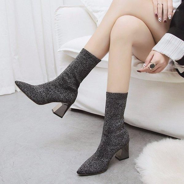 boots 2021 european american women pointed killer booties women's high heels shoes all match socks winter slim elastic boots1, Black
boots 2021 european american women pointed killer booties women's high heels shoes all match socks winter slim elastic boots1, Black