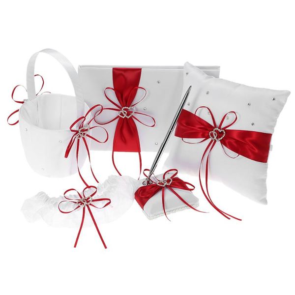 party decoration 5pcs/set wedding supplies double heart satin flower girl basket ring bearer pillow guest book pen holder bride garter set b
party decoration 5pcs/set wedding supplies double heart satin flower girl basket ring bearer pillow guest book pen holder bride garter set b