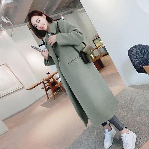 autumn and winter woolen overcoat female woolen jacket mid-length over-the-knee loose slim jacket -40, Black
autumn and winter woolen overcoat female woolen jacket mid-length over-the-knee loose slim jacket -40, Black