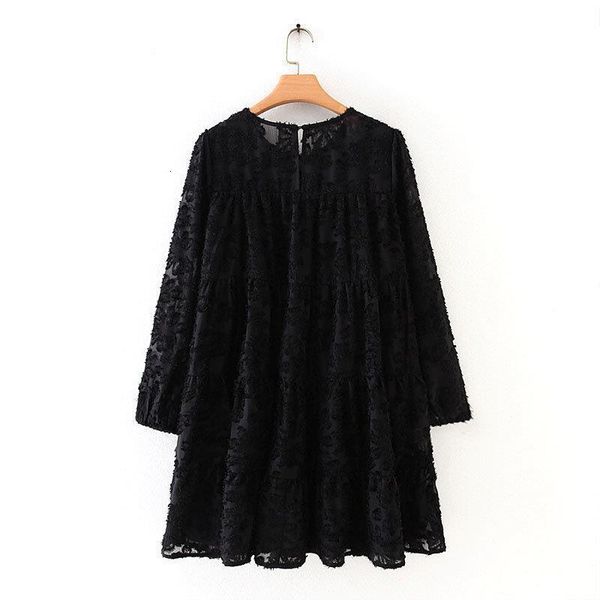 women high street texture pattern black casual loose mini dress autumn ladies lantern sleeve vestidos chic ruffle dresses ds2950, Black;gray
women high street texture pattern black casual loose mini dress autumn ladies lantern sleeve vestidos chic ruffle dresses ds2950, Black;gray