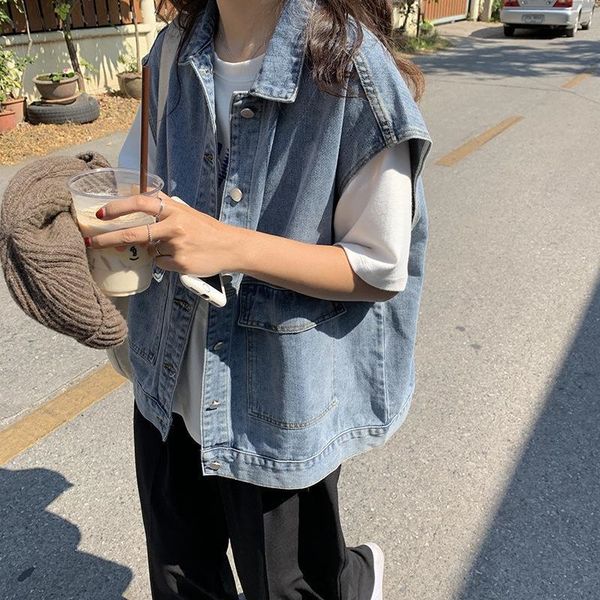 autumn new style denim for women's loose korean version students' versatile work work clothes vest wear sleeveless shoulder vest f, White;black
autumn new style denim for women's loose korean version students' versatile work work clothes vest wear sleeveless shoulder vest f, White;black