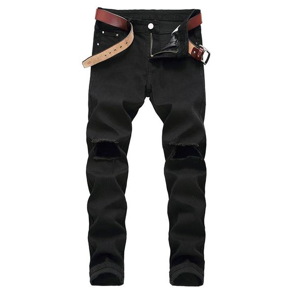 men's jeans autumn and winter men korean version of the trend word knee hole pants slim casual harem, Blue
men's jeans autumn and winter men korean version of the trend word knee hole pants slim casual harem, Blue