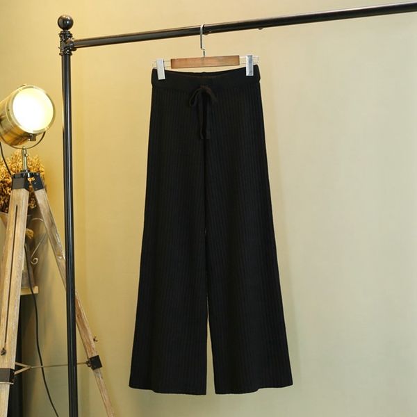 2021 new fall winter knitted sweater trousers drawstring high waist pant thick warm pleated women wide leg pants black gray qn86, Black;white
2021 new fall winter knitted sweater trousers drawstring high waist pant thick warm pleated women wide leg pants black gray qn86, Black;white