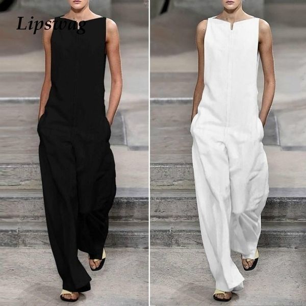 lipswag women white/black fashion sleeveless jumpsuits summer solid color pocket loose rompers fashion lady office overalls y200106, Black;white
lipswag women white/black fashion sleeveless jumpsuits summer solid color pocket loose rompers fashion lady office overalls y200106, Black;white