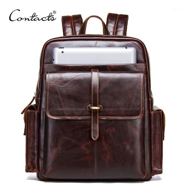 contact's 100% cowhide leather men's backpack for 13 inch lapgenuine leather bagpack casual male daypacks large travel bags1
contact's 100% cowhide leather men's backpack for 13 inch lapgenuine leather bagpack casual male daypacks large travel bags1