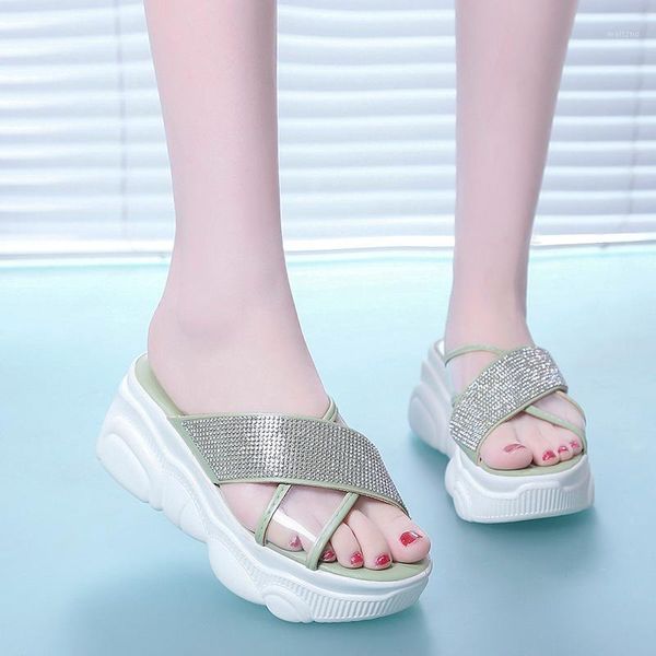 rhinestones platform wedge slippers sandals women shoes summer shiny pvc transparent thick sole slippers sandals women 20201, Black
rhinestones platform wedge slippers sandals women shoes summer shiny pvc transparent thick sole slippers sandals women 20201, Black