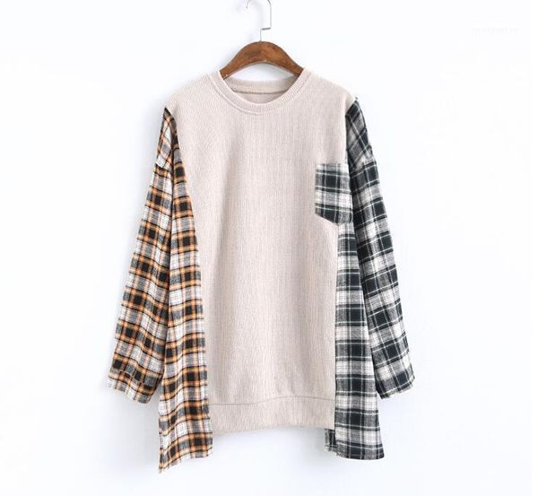 women's sweaters women sweater o neck plaid contrast color pullover knit 2021 spring autumn loose long sleeve fashion thin blouse1, White;black
women's sweaters women sweater o neck plaid contrast color pullover knit 2021 spring autumn loose long sleeve fashion thin blouse1, White;black