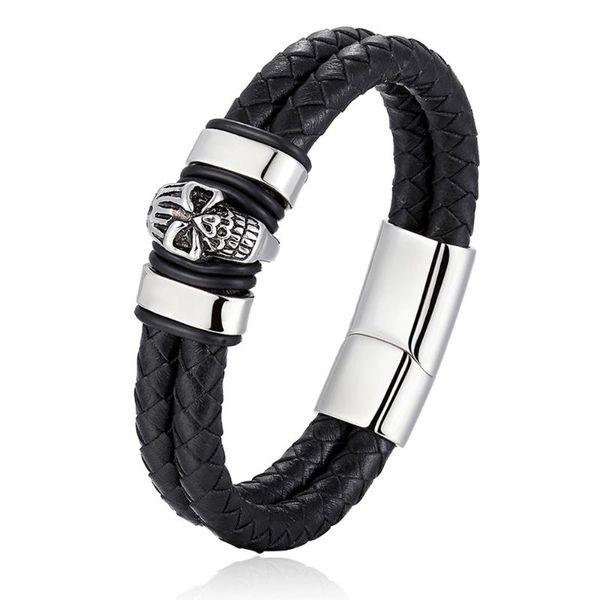 tennis stainless steel men's leather bracelet the punk classic skull charm bangles multi layer design for men jewelry gift wholesale, Golden;silver
tennis stainless steel men's leather bracelet the punk classic skull charm bangles multi layer design for men jewelry gift wholesale, Golden;silver