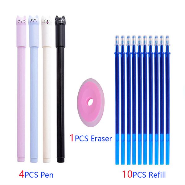 15pcs/lot cartoon cat erasable pen washable handle colored ink erasable gel pen refill rods for school office writing stationery
15pcs/lot cartoon cat erasable pen washable handle colored ink erasable gel pen refill rods for school office writing stationery