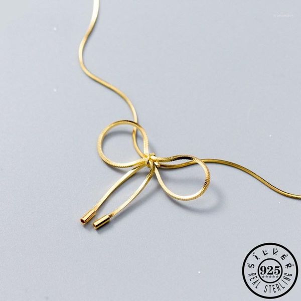 fashion bowknot pendant 925 sterling silver choker necklaces for women trendy lady gold color plated snake chain chokers jewelry1, Golden;silver
fashion bowknot pendant 925 sterling silver choker necklaces for women trendy lady gold color plated snake chain chokers jewelry1, Golden;silver
