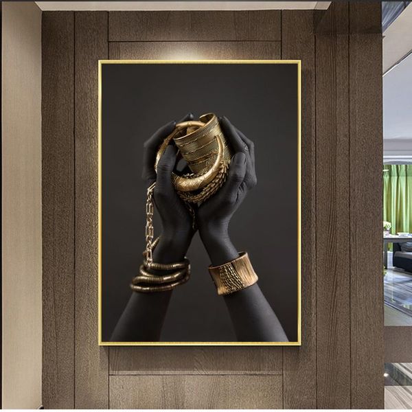 black woman's hand with gold jewelry canvas paintings on the wall art posters and prints african art pictures home wall decor
black woman's hand with gold jewelry canvas paintings on the wall art posters and prints african art pictures home wall decor