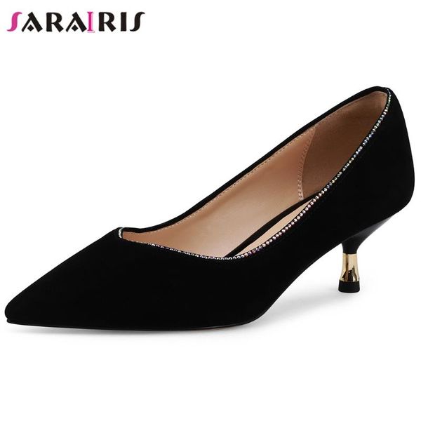 sarairis 2020 new female pointed toe genuine leather suede pumps med thin heels pumps women spring elegant shallow shoes woman, Black
sarairis 2020 new female pointed toe genuine leather suede pumps med thin heels pumps women spring elegant shallow shoes woman, Black