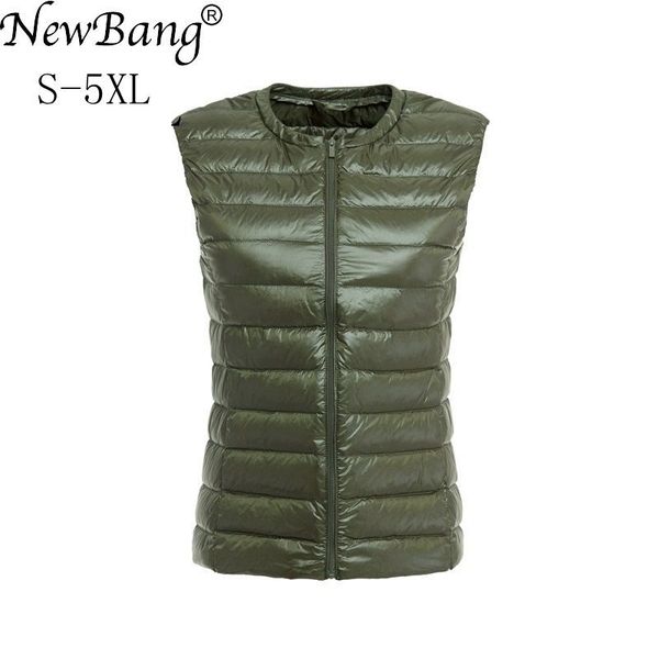 newbang waistcoat women's warm vests ultra light down vest women portable sleeveless without collar winter warm liner outwear 201027, Black;white
newbang waistcoat women's warm vests ultra light down vest women portable sleeveless without collar winter warm liner outwear 201027, Black;white