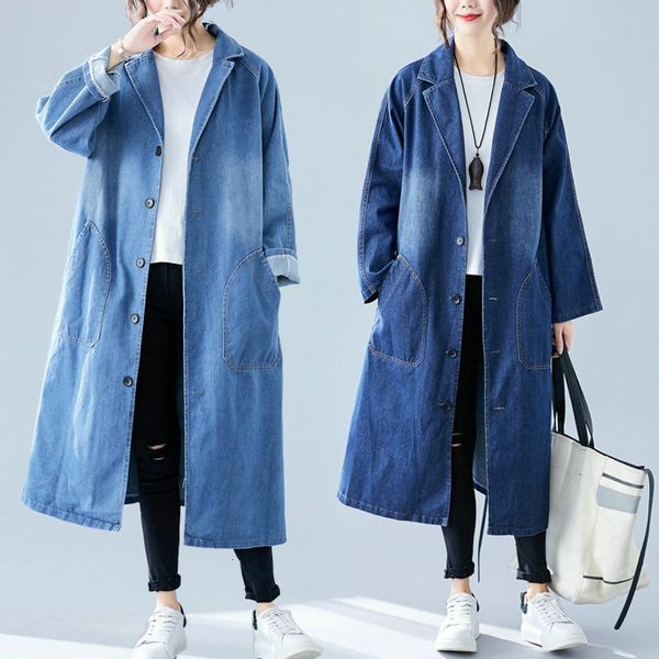 korean loose pocket denim jacket large size women's shirt collar long windbreaker tide vintage single breasted coat k155, Tan;black
korean loose pocket denim jacket large size women's shirt collar long windbreaker tide vintage single breasted coat k155, Tan;black