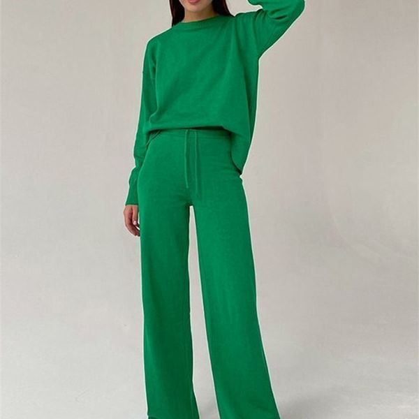 wixra women sets o-neck pullover sweater +elastic high waist drawstring wide-leg pants autunm winter casual 2-piece suits 220315, White
wixra women sets o-neck pullover sweater +elastic high waist drawstring wide-leg pants autunm winter casual 2-piece suits 220315, White
