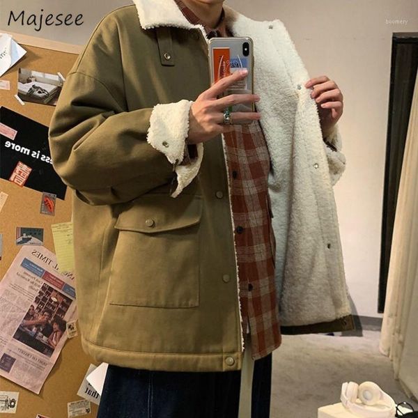 men parkas winter short style lambswool male cargo coats jackets mens outwear solid streetwear cool loose casual ulzzang chic bf1, Black
men parkas winter short style lambswool male cargo coats jackets mens outwear solid streetwear cool loose casual ulzzang chic bf1, Black