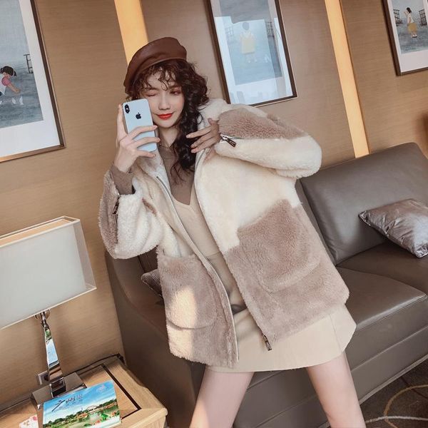 women's fur & faux winter coat women 2021 patchwork hooded lamb warm thick fashion loose plush ladies teddy jacket, Black
women's fur & faux winter coat women 2021 patchwork hooded lamb warm thick fashion loose plush ladies teddy jacket, Black