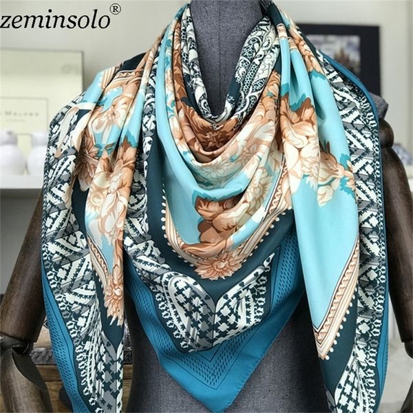 neck shawl women floral print bandana 100% twill silk scarves square kerchief foulards femme scarf hijab stole 130*130cm y201007, Blue;gray
neck shawl women floral print bandana 100% twill silk scarves square kerchief foulards femme scarf hijab stole 130*130cm y201007, Blue;gray