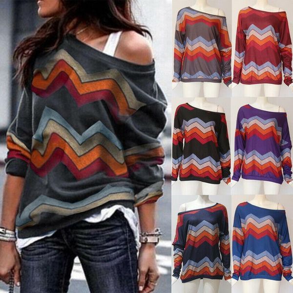 women winter sweaters ladies stripe one shoulder crew neck long sleeve pullover knit sweaters loose jumper blouse, White;black
women winter sweaters ladies stripe one shoulder crew neck long sleeve pullover knit sweaters loose jumper blouse, White;black