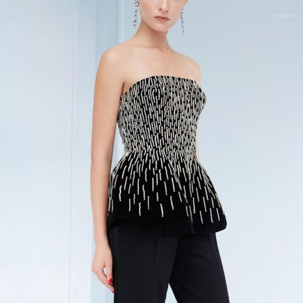 seamyla 2019 new bandage tank women strapless beaded black bodycon crop shirt slim runway female shirts summer1, White
seamyla 2019 new bandage tank women strapless beaded black bodycon crop shirt slim runway female shirts summer1, White