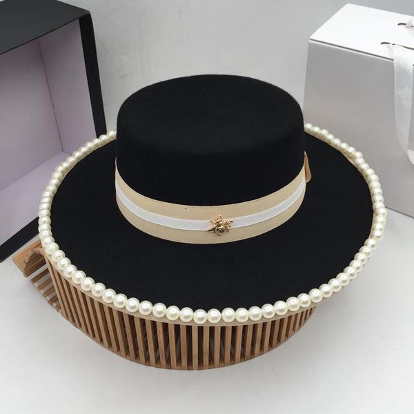 stingy brim hats fedora panama celebrities pearl large french eaves edition tide for women, Blue;gray
stingy brim hats fedora panama celebrities pearl large french eaves edition tide for women, Blue;gray