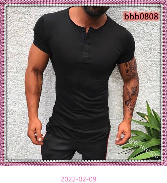 mens tshirt sun summer new t shirt style men open tube short-sleeved shirt semi-open-collar button down, White;black