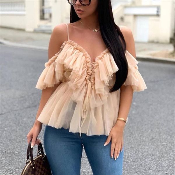 fanco vintage ruffle summer women blouse shirt off shoulder peplum female mesh backless feminine blouse blusas, White
fanco vintage ruffle summer women blouse shirt off shoulder peplum female mesh backless feminine blouse blusas, White