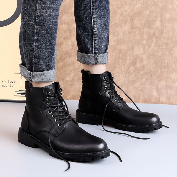 boots trend natural leather combat boots martin new british hight-shoes lady shoes -40, Black
boots trend natural leather combat boots martin new british hight-shoes lady shoes -40, Black
