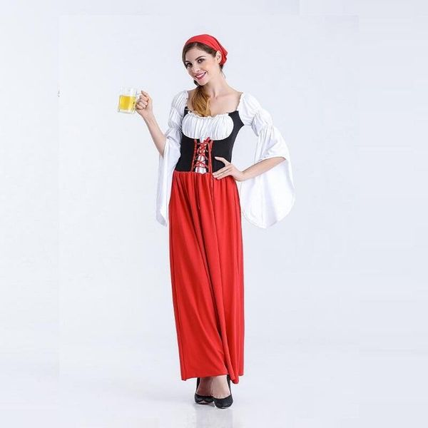 german girl masquerade women bavarian oktoberfest beer maiden cosplay costume fantasy halloween role playing red long dress, Silver
german girl masquerade women bavarian oktoberfest beer maiden cosplay costume fantasy halloween role playing red long dress, Silver
