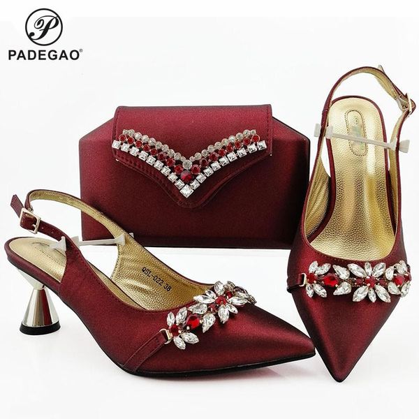 dress shoes concise style design italian women and bag in wine red color arrivals summer for party, Black
dress shoes concise style design italian women and bag in wine red color arrivals summer for party, Black
