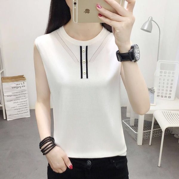 ept8i elegant ice silk knitwear women's 2020 new sleeveless bottoming inner tie knitted sweater vest wear style vest outer summer t-shi, White;black
ept8i elegant ice silk knitwear women's 2020 new sleeveless bottoming inner tie knitted sweater vest wear style vest outer summer t-shi, White;black