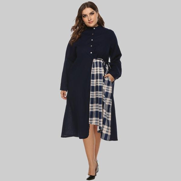 plus size women's clothes asymmetrical plaid plus size dress cotton linen stitching loose long sleeves dress 2021 new arrivals, Black;gray
plus size women's clothes asymmetrical plaid plus size dress cotton linen stitching loose long sleeves dress 2021 new arrivals, Black;gray
