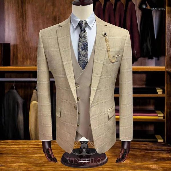 men's suits & blazers 2021 plaid men suit slim tuxedos wedding style mens for stage performance 3 piece pants vests1, White;black
men's suits & blazers 2021 plaid men suit slim tuxedos wedding style mens for stage performance 3 piece pants vests1, White;black