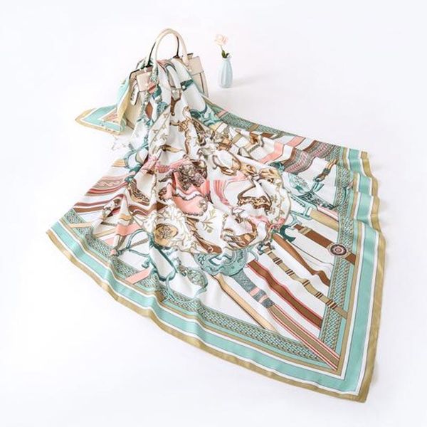 130x130cm square silk scarf women bandana floral scarves stoles shawls for women scarves square satin shawl scarf, Blue;gray
130x130cm square silk scarf women bandana floral scarves stoles shawls for women scarves square satin shawl scarf, Blue;gray
