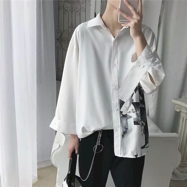 2021 new shirt men blouses couple style scheming design three-quarter sleeves printed shirts korean trendy handsome loose-fitting 2x9v, Black
2021 new shirt men blouses couple style scheming design three-quarter sleeves printed shirts korean trendy handsome loose-fitting 2x9v, Black