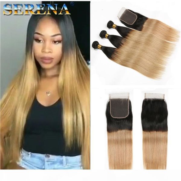 ombre weave bundle with closure malaysian virgin hair ombre human hair extensions 2 tone 1b 27# queen ombre straight hair 3 bundles, Black;brown 
ombre weave bundle with closure malaysian virgin hair ombre human hair extensions 2 tone 1b 27# queen ombre straight hair 3 bundles, Black;brown
