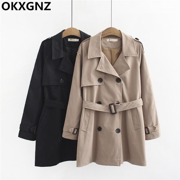 2020 autumn new women double breasted long trench coat khaki female with belt classic casual office lady business outwear m791, Tan;black
2020 autumn new women double breasted long trench coat khaki female with belt classic casual office lady business outwear m791, Tan;black