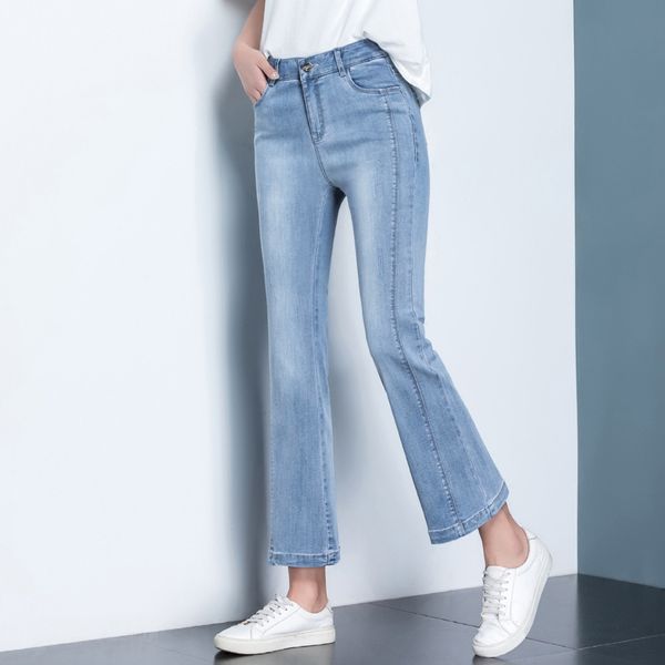 2021 spring and summer trumpet high waist jeans new korean slim light color women's pants, Blue
2021 spring and summer trumpet high waist jeans new korean slim light color women's pants, Blue