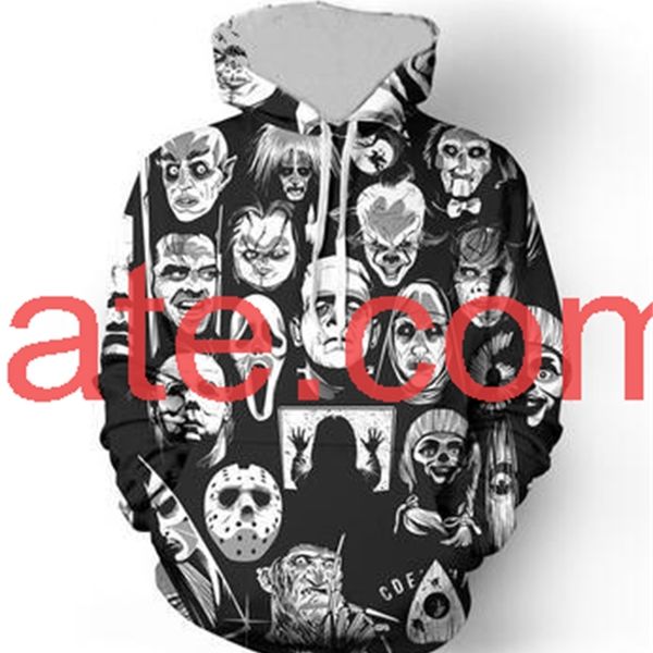 autumn new lovers' 3d digital printed ghost sweater, Black
autumn new lovers' 3d digital printed ghost sweater, Black